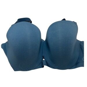 ThirdLove 24/7 T-Shirt Bra 44C Pima Cotton/Nylon/Spandex Blue With Adjustable St